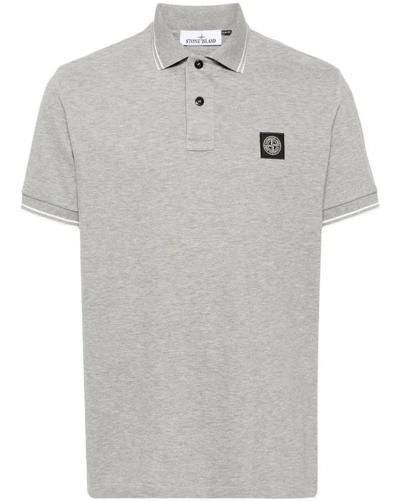 Stone Island Poloshirt aus Pikee - Grau Grau
