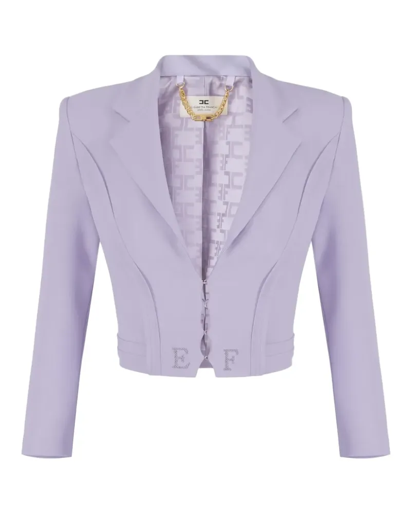 Elisabetta Franchi Jacke aus Kreppstoff im Layering-Look mit ungesäumten Kanten - Violett Violett