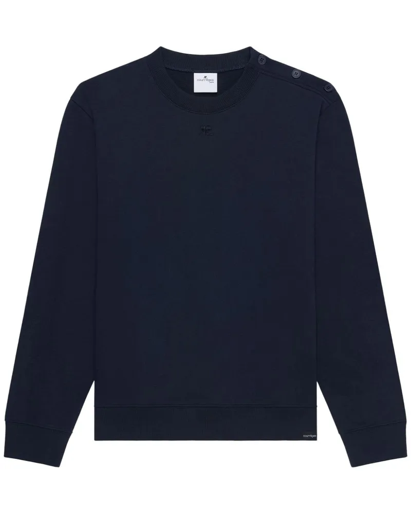 Courrèges Geknöpftes Fleece-Sweatshirt - Blau Blau