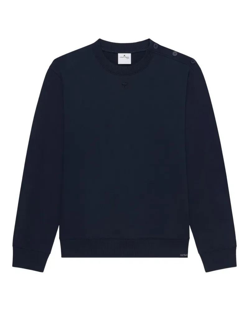 Courrèges Geknöpftes Fleece-Sweatshirt - Blau Blau