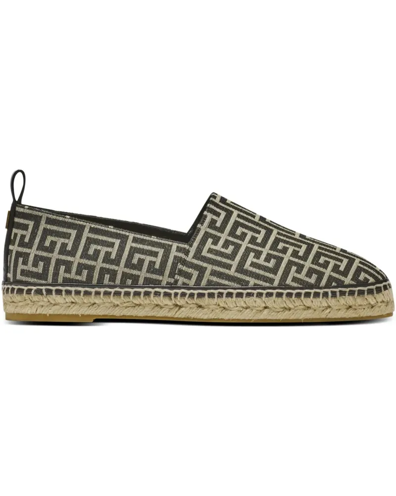 Balmain monogram-jacquard espadrilles - Schwarz Schwarz