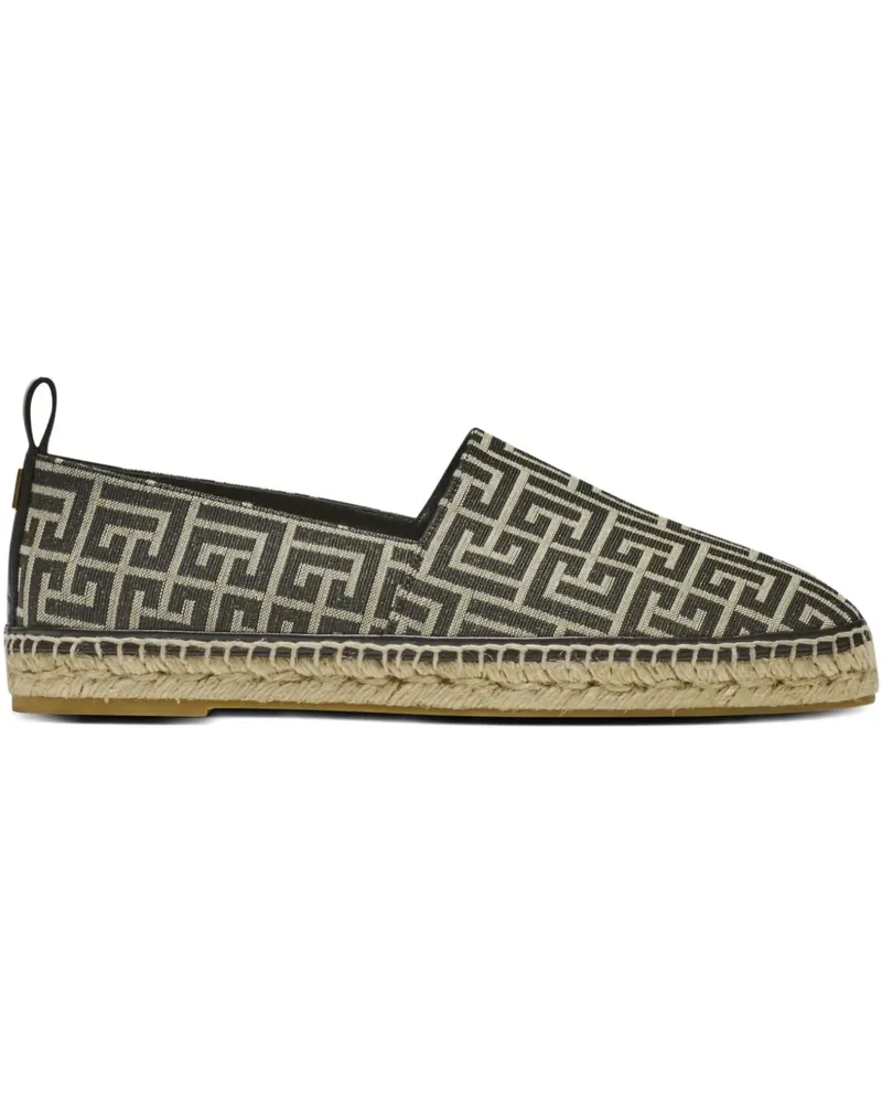 Balmain monogram-jacquard espadrilles - Schwarz Schwarz