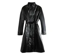 Ripstop-Mantel mit Gürtel - Schwarz