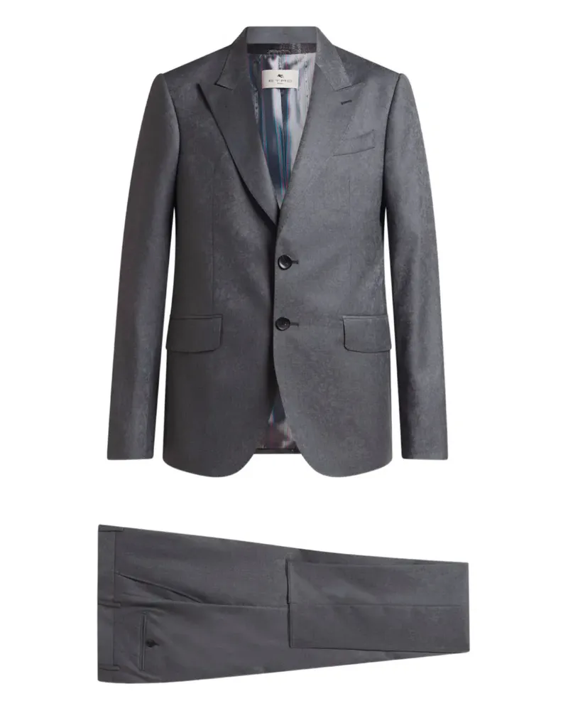Etro floral paisley single-breasted suit - Grau Grau
