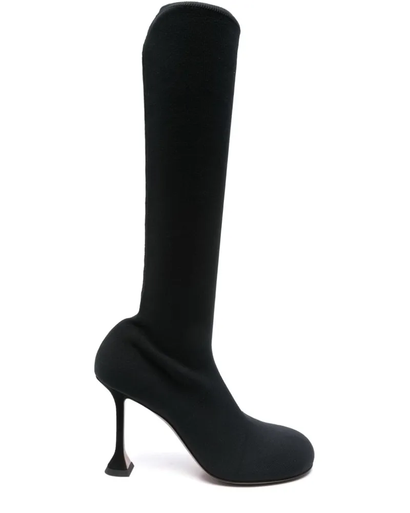 Amina Muaddi Veneda Stiefel 95mm - Schwarz Schwarz