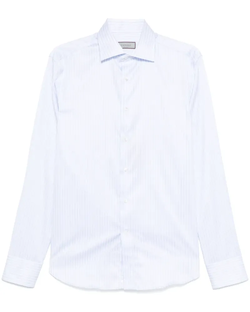 Canali Gestreiftes Hemd - Blau Blau