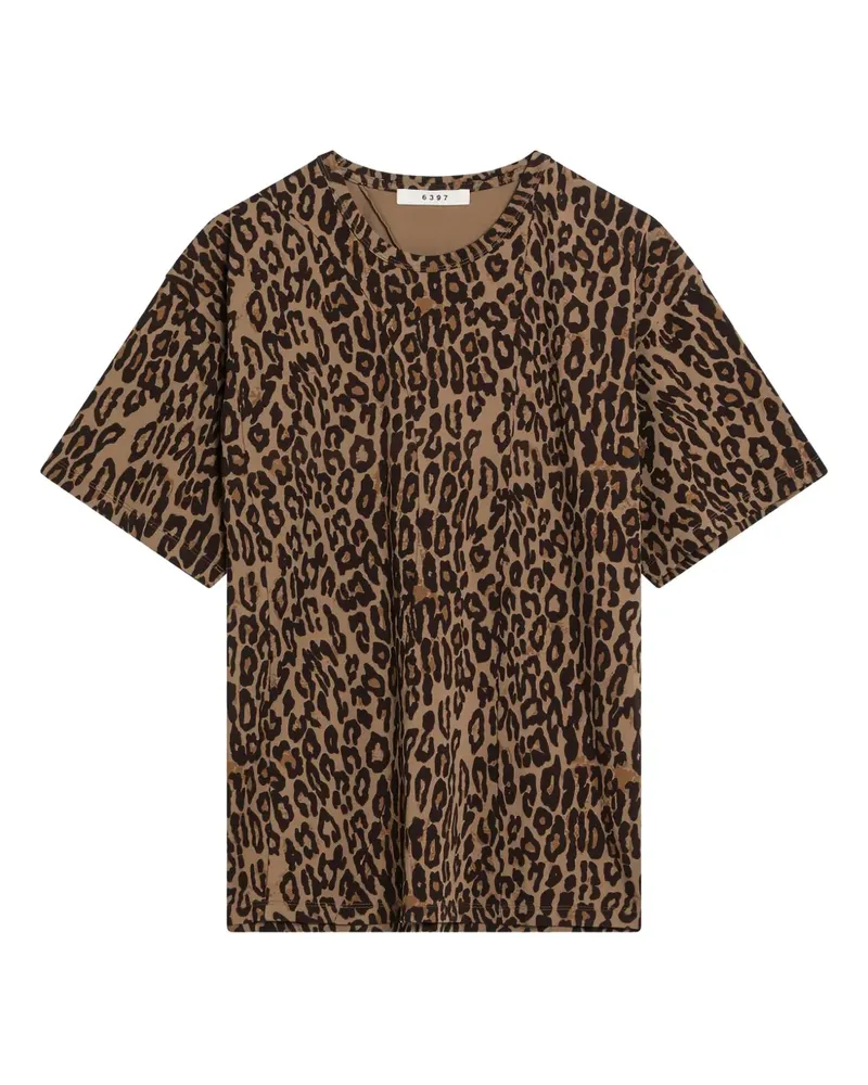 6397 T-Shirt mit Leoparden-Print - Braun Braun