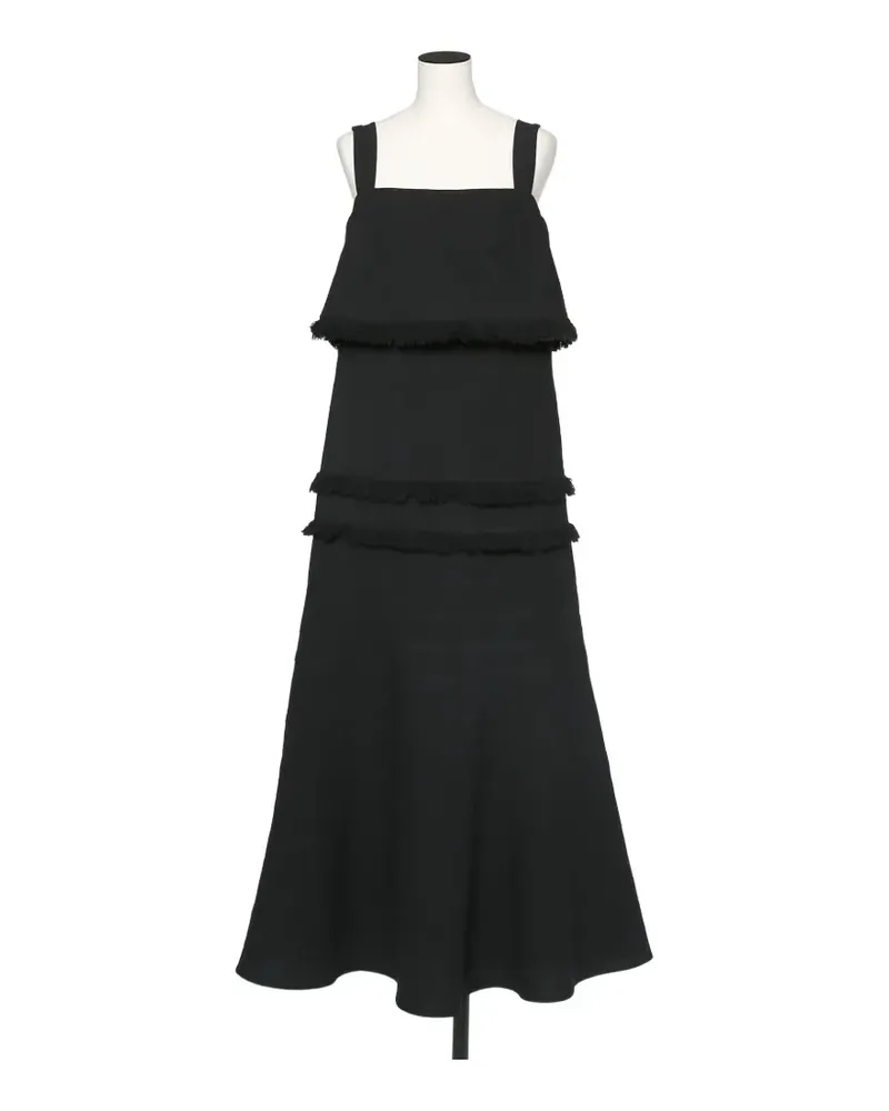 Muller of Yoshiokubo Gestuftes Fin Maxikleid - Schwarz Schwarz