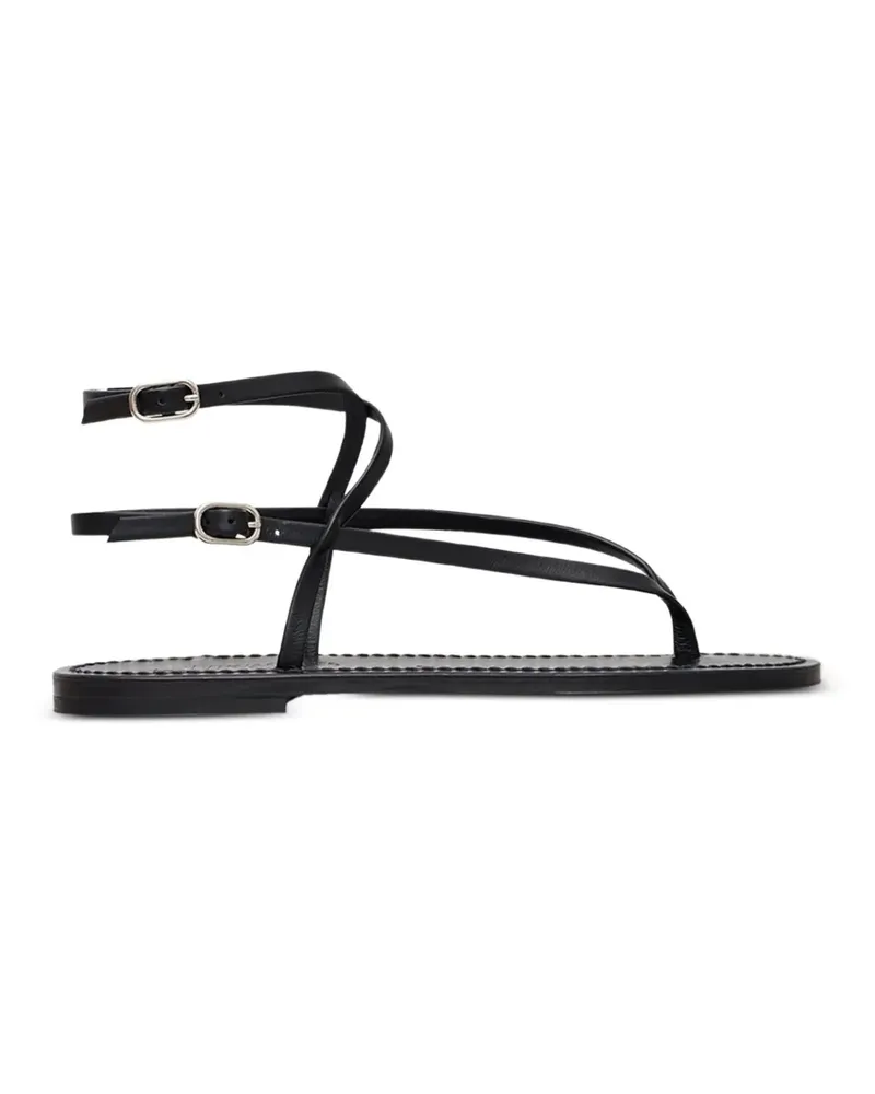 K.Jacques  Abako crossover-strap buckle-fastening leather flat sandals - Schwarz Schwarz