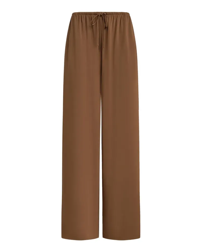 12 STOREEZ crepe drawstring-waist palazzo pants - Braun Braun