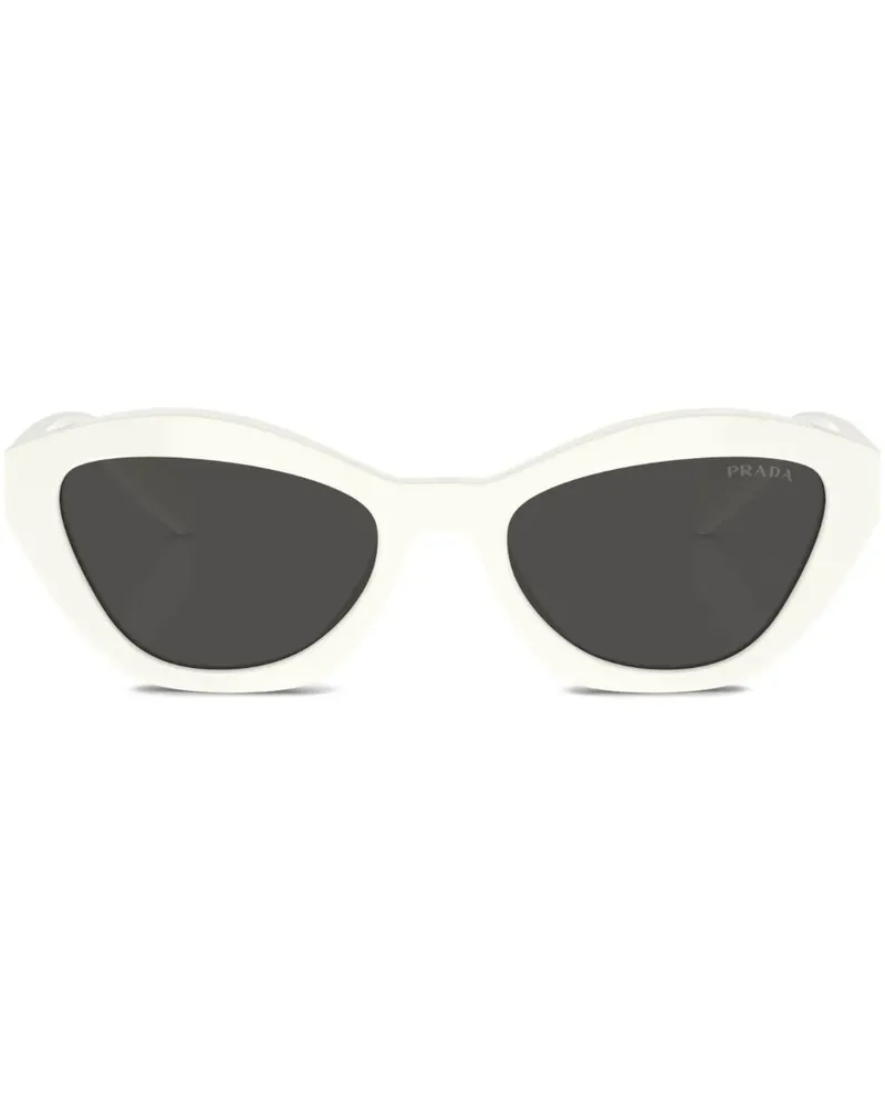 Prada Cat-Eye-Sonnenbrille mit Logo - Weiß Weiß