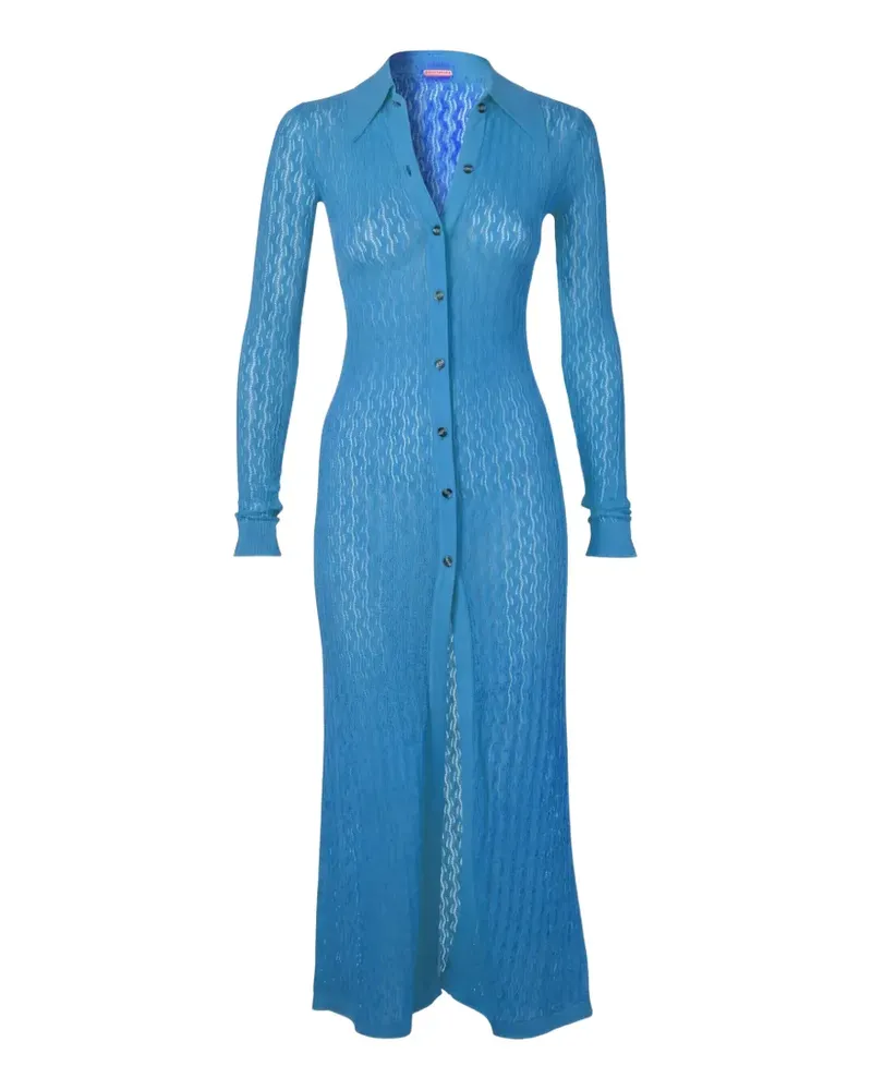 Dodo Bar Or Tory Maxikleid aus Pointelle-Strick - Blau Blau