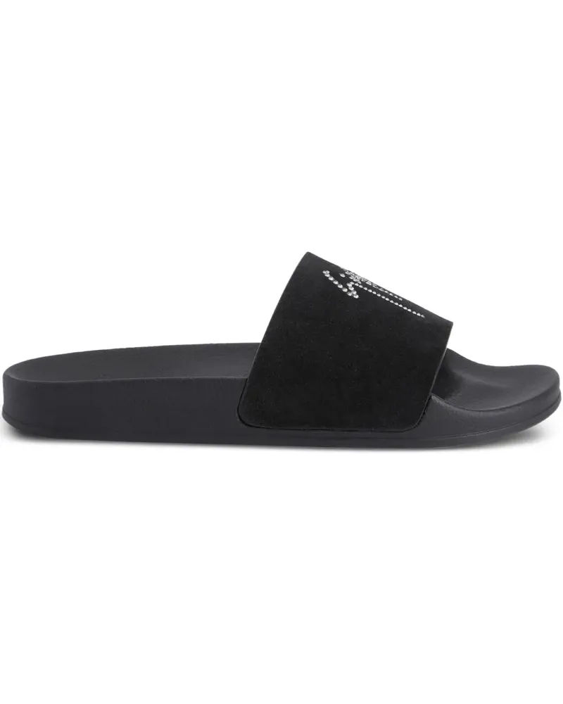 Giuseppe Zanotti Brett Sandalen mit Kristallen - Schwarz Schwarz