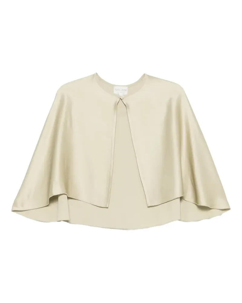 forte_forte Cape-Oberteil mit Satin-Finish - Grün Grün