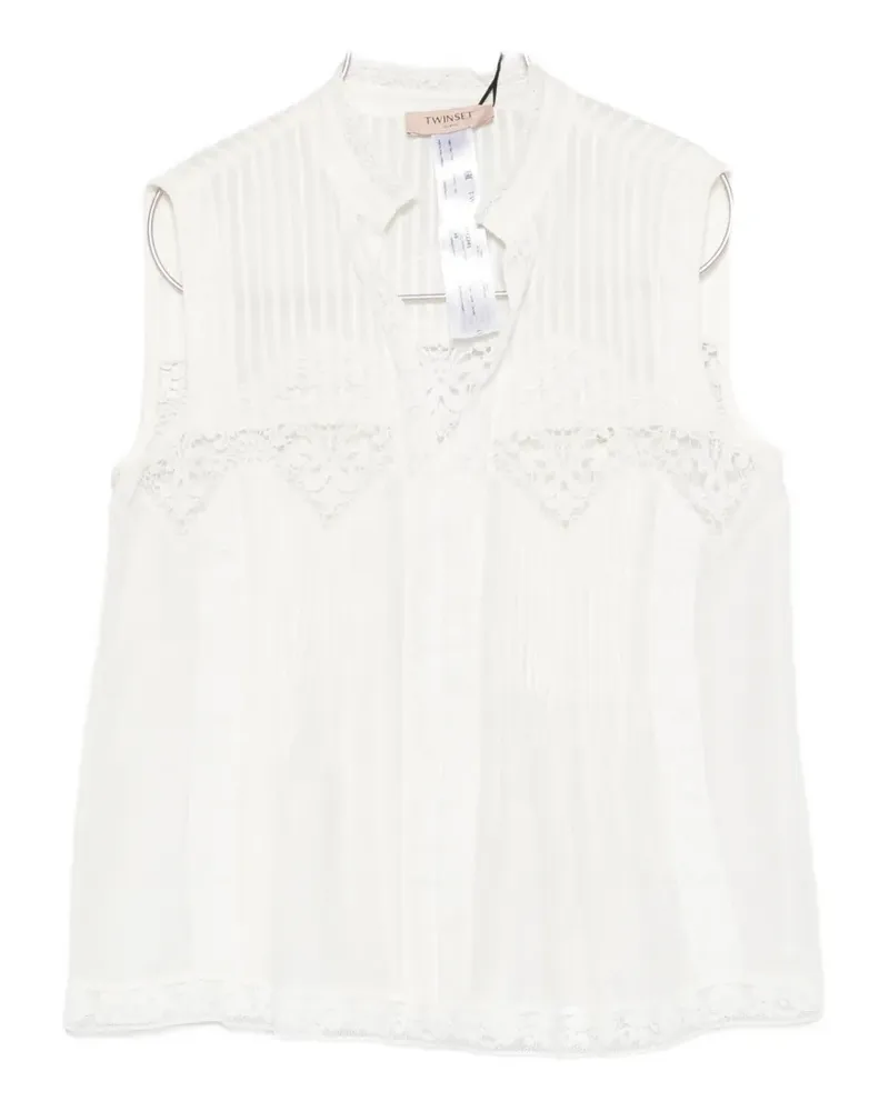 Twin-Set lace-detail blouse - Weiß Weiß
