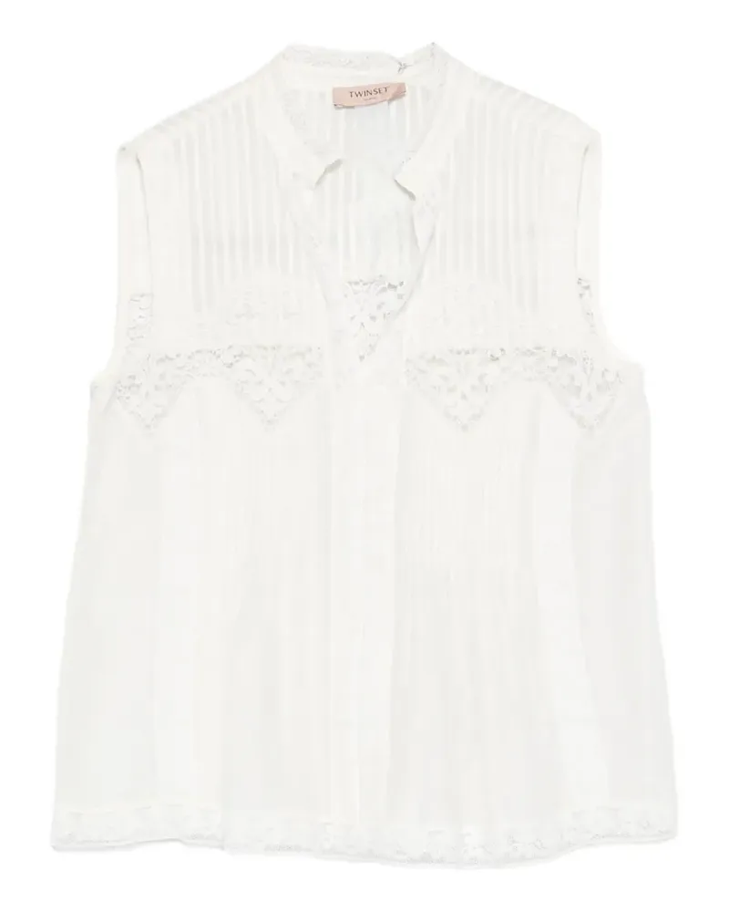 Twin-Set lace-detail blouse - Weiß Weiß