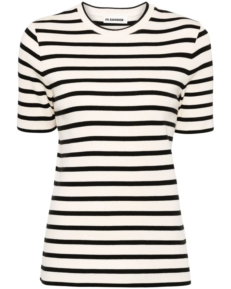Jil Sander Gestreiftes T-Shirt - Nude Nude