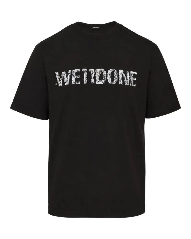 WE 11 DONE T-Shirt mit Logo-Print - Schwarz Schwarz