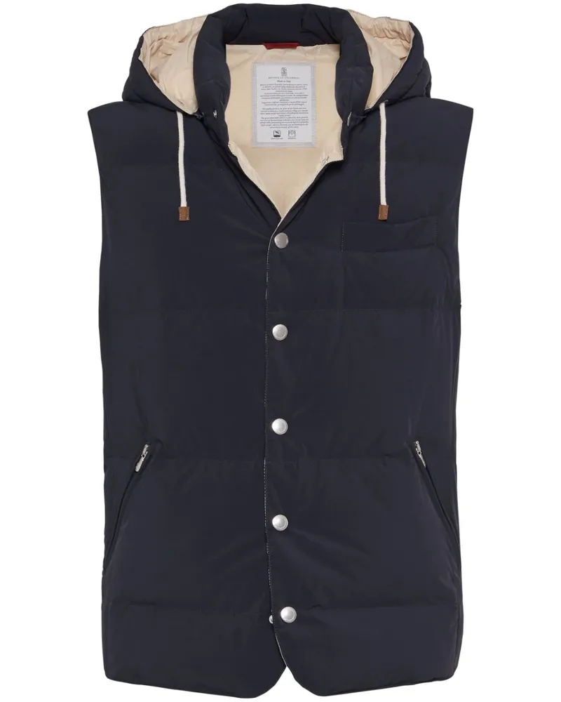 Brunello Cucinelli Gesteppte Daunenweste - Blau Blau
