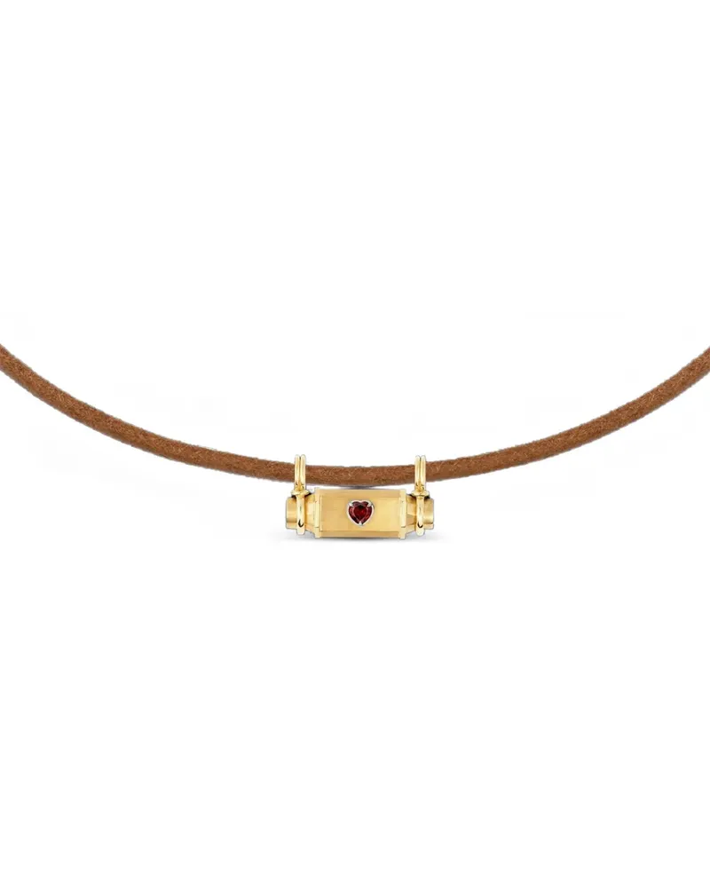 Marie Lichtenberg Heart Smash Halskette mit Granat - Gold Gold