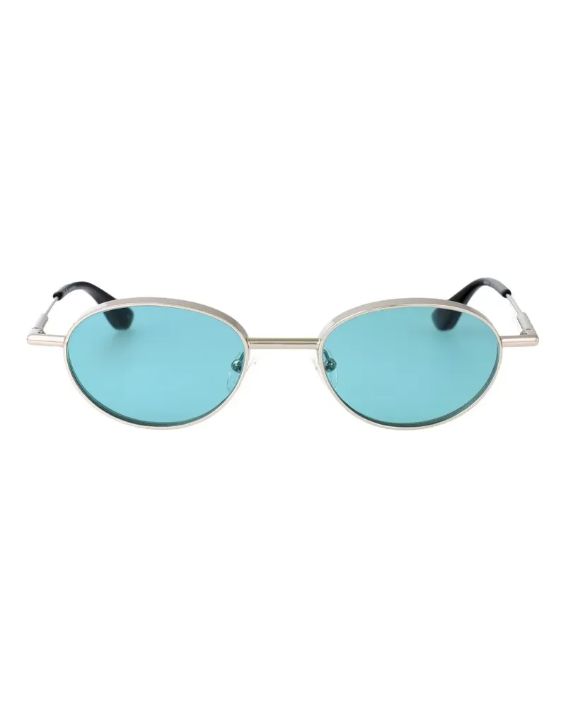 Alexander McQueen AM0523S Sonnenbrille mit ovalem Gestell - Silber Silber