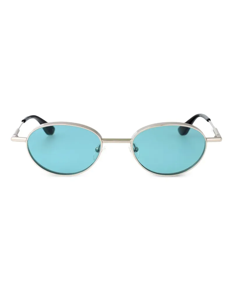 Alexander McQueen AM0523S Sonnenbrille mit ovalem Gestell - Silber Silber