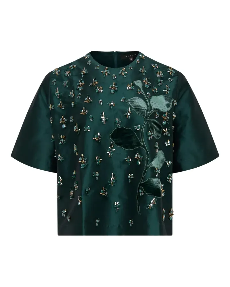 Biyan beaded floral-applique top - Grün Grün