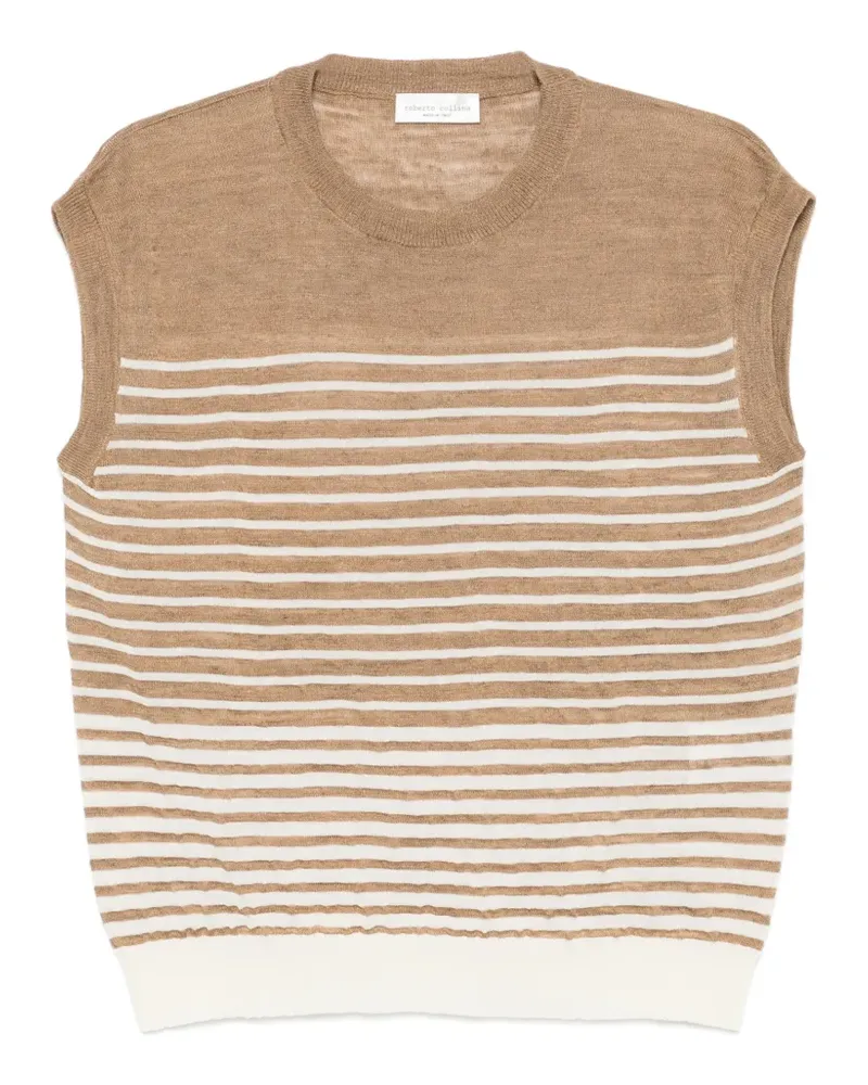 Roberto Collina striped sleeveless sweater - Nude Nude