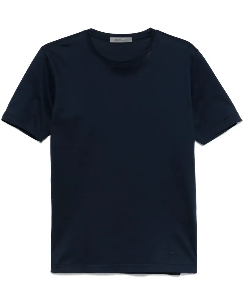 Corneliani T-Shirt mit Logo-Stickerei - Blau Blau
