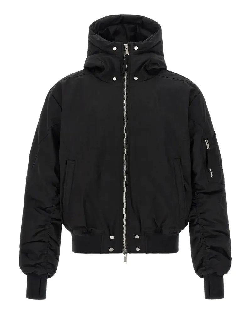 THOM KROM curled-sleeve hooded jacket - Schwarz Schwarz