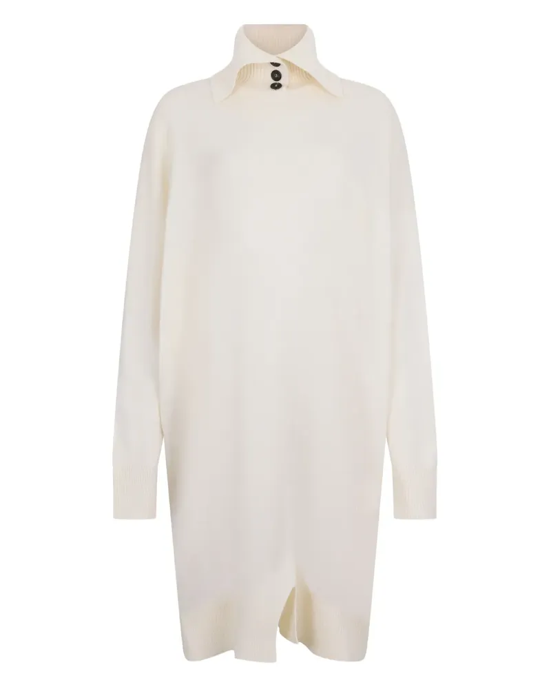 Malo buttoned-collar midi dress - Weiß Weiß