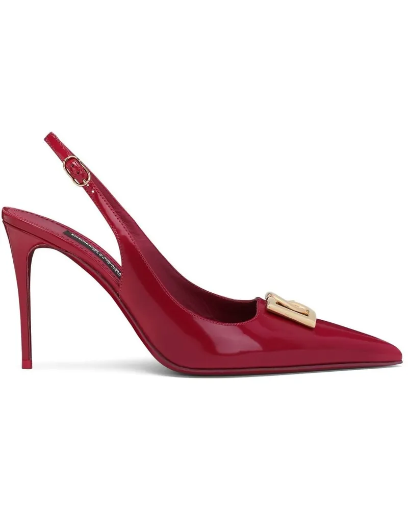 Dolce & Gabbana Slingback-Pumps mit Logo-Schild - Rosa Rosa