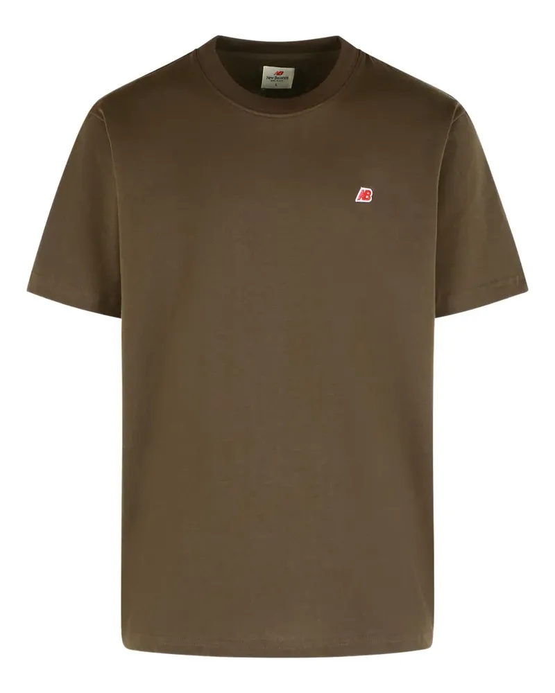 New Balance T-Shirt mit Logo-Patch - Braun Braun