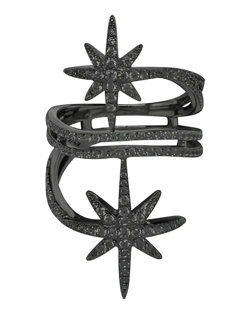 APM Monaco Ring mit Sternverzierung - Schwarz Schwarz