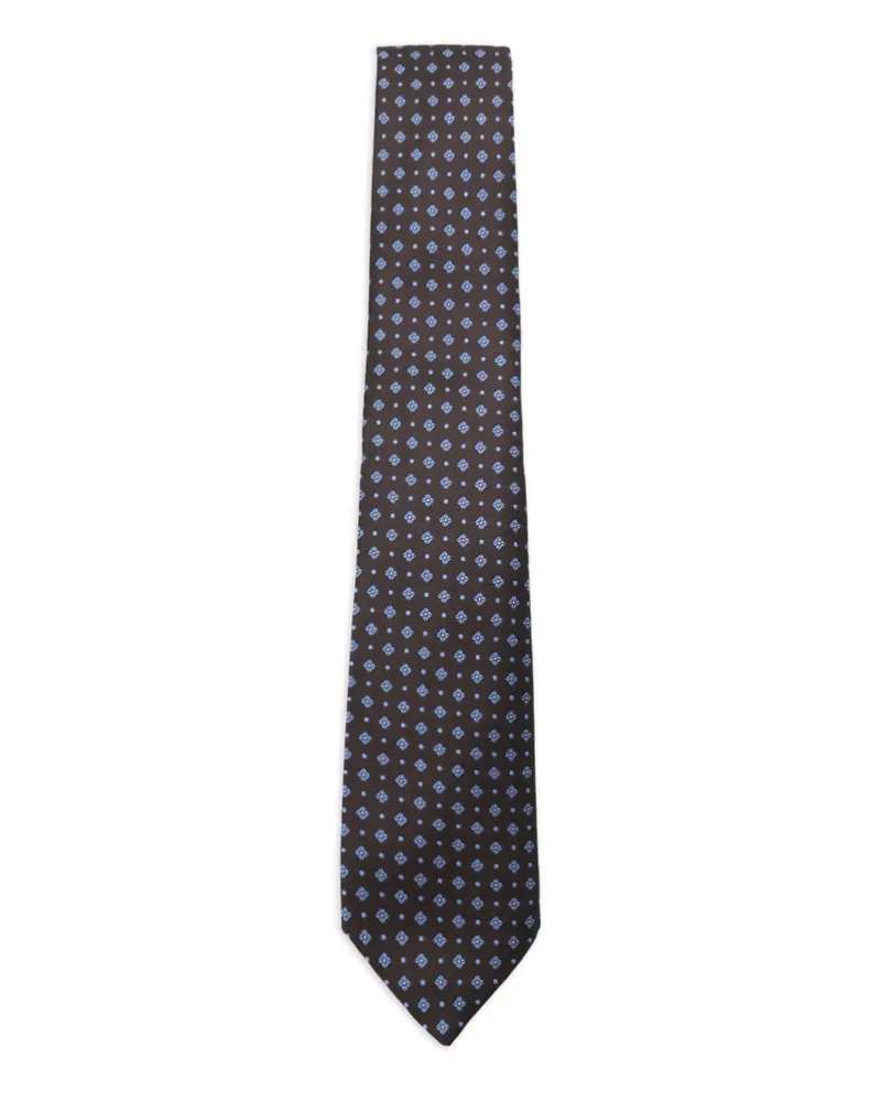 Canali Gemusterte Krawatte - Braun Braun