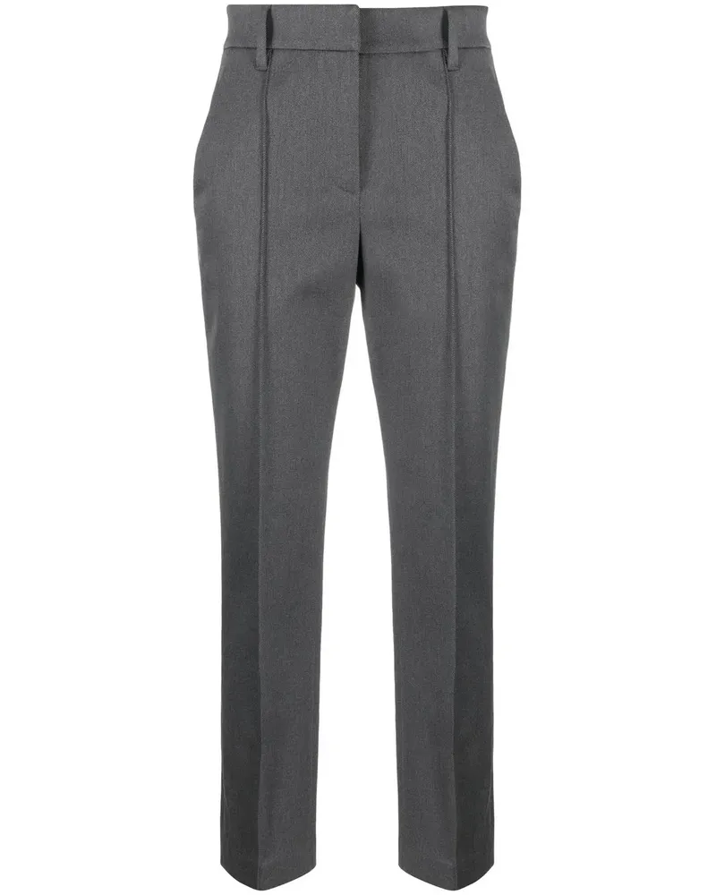 Brunello Cucinelli Plissierte Cropped-Hose - Grau Grau