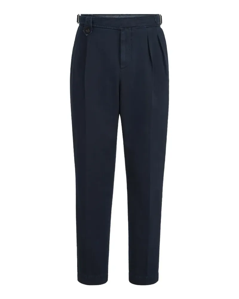 Brunello Cucinelli chevron-weave double-pleat trousers - Blau Blau