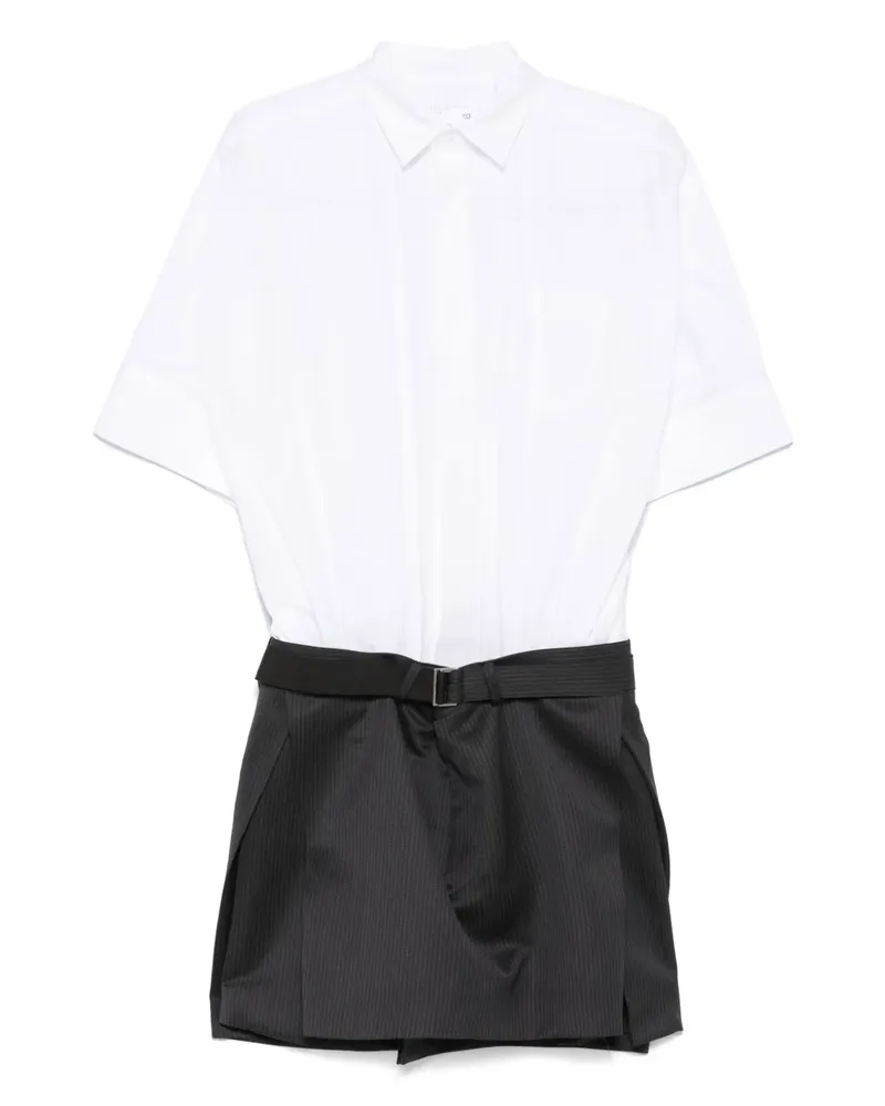 Sacai Minikleid mit Einsätzen - Weiß Weiß