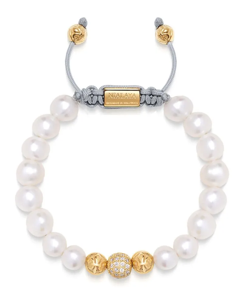 Nialaya Armband mit Perlen - Weiß Weiß