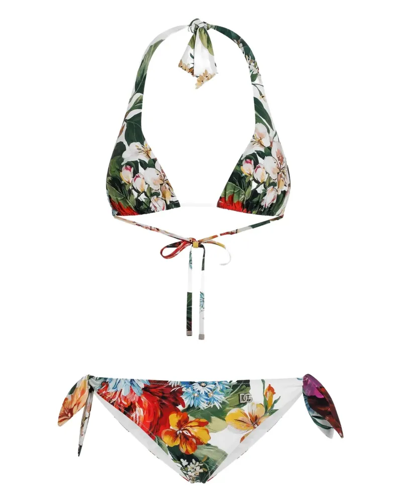 Dolce & Gabbana Bikini mit Blumen-Print - Weiß Weiß