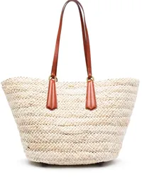 Max Mara Shopper mit Logo-Schild Nude