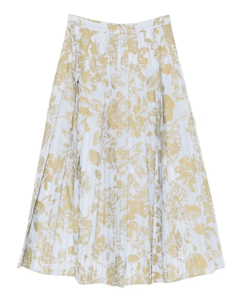 Antonio Marras floral-print pleated midi skirt - Blau Blau