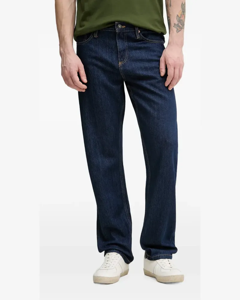 Lindbergh logo-patch straight-leg jeans - Blau Blau