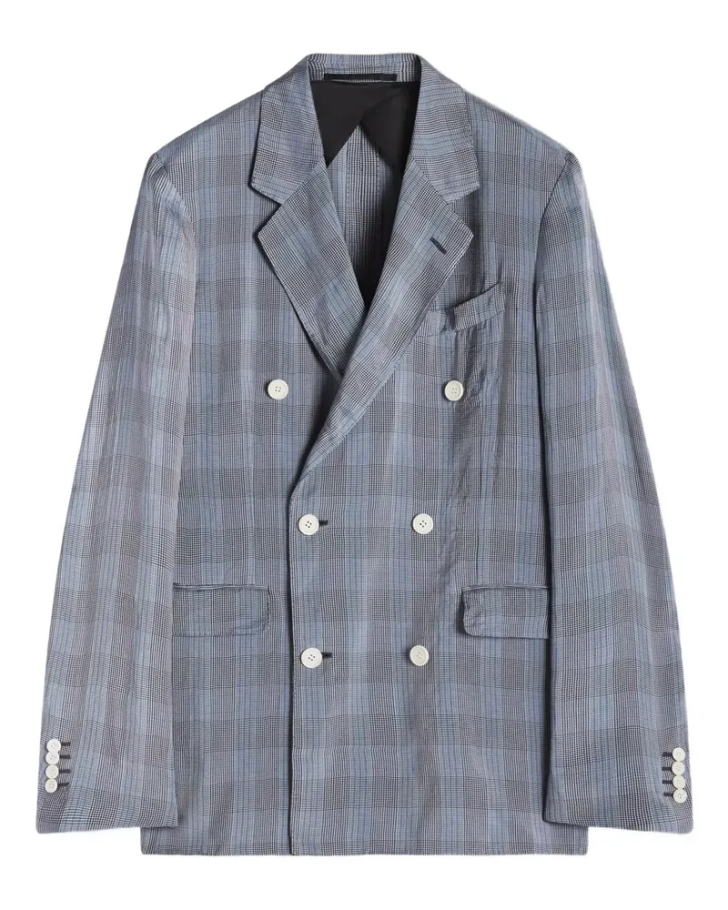 Lanvin Doppelreihiges Sakko mit Karo - Blau Blau