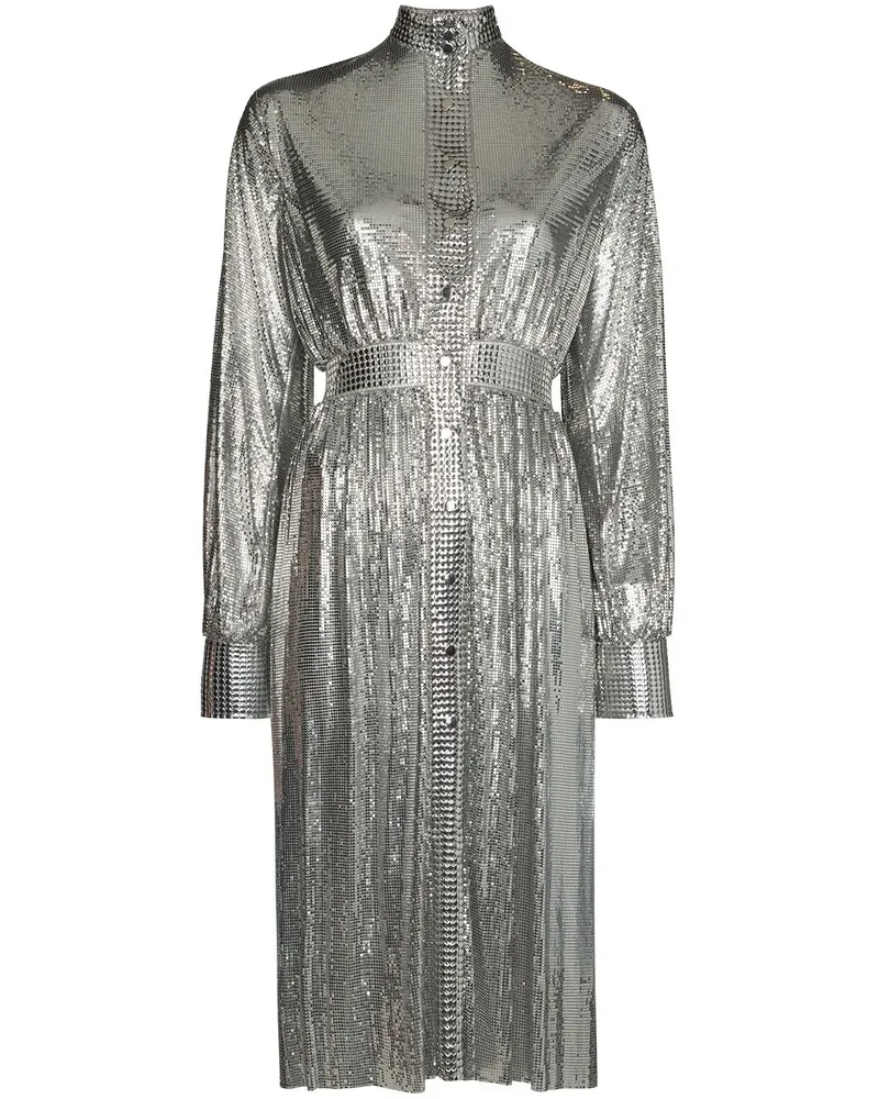 Paco Rabanne Kleid mit Stehkragen - Silber Silber