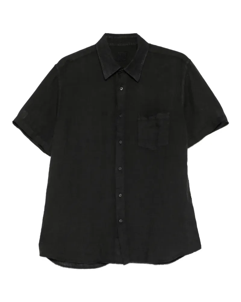 120% Lino Hemd mit Brusttasche - Schwarz Schwarz