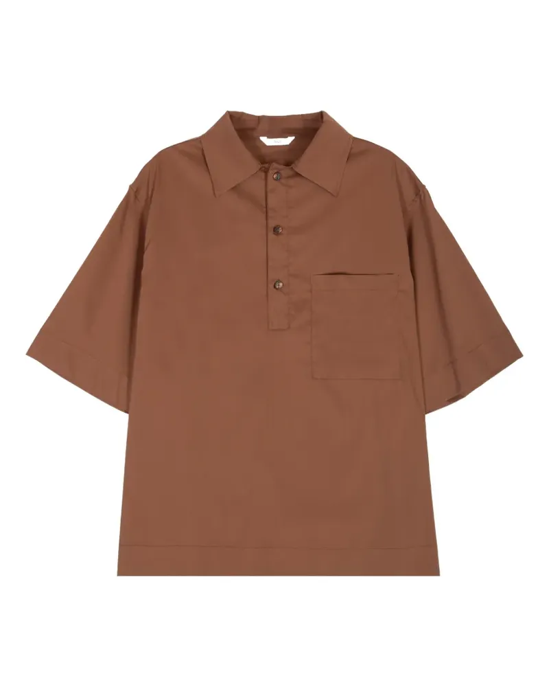 Hevò Montursi short-sleeved chest-pocket shirt - Braun Braun
