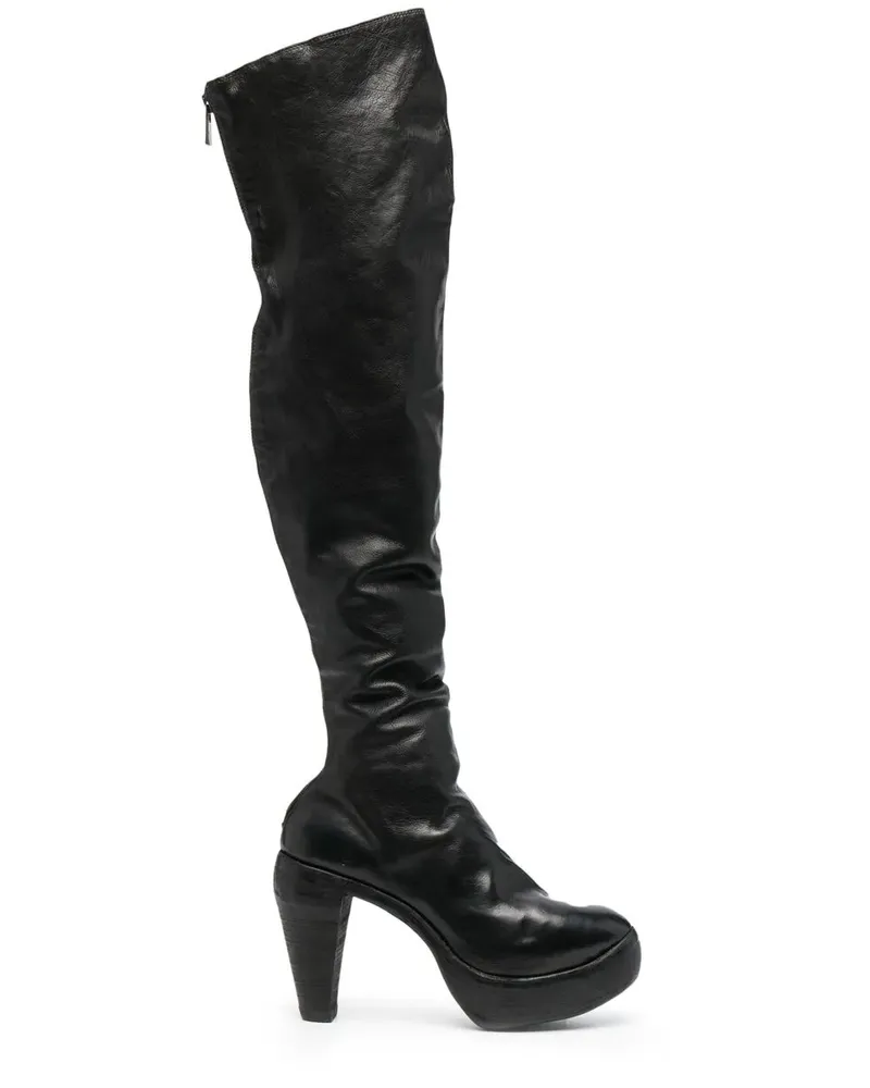 GUIDI Overknee-Stiefel - Schwarz Schwarz
