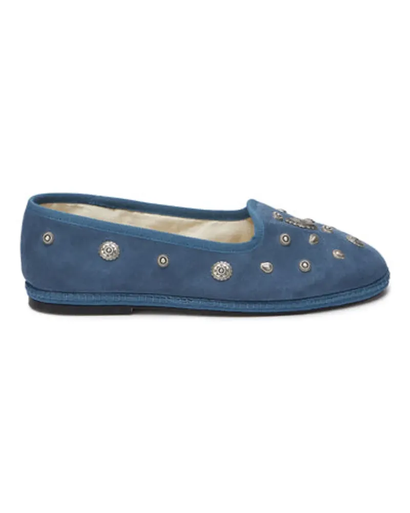 Fortela Frutate studs suede slippers - Blau Blau