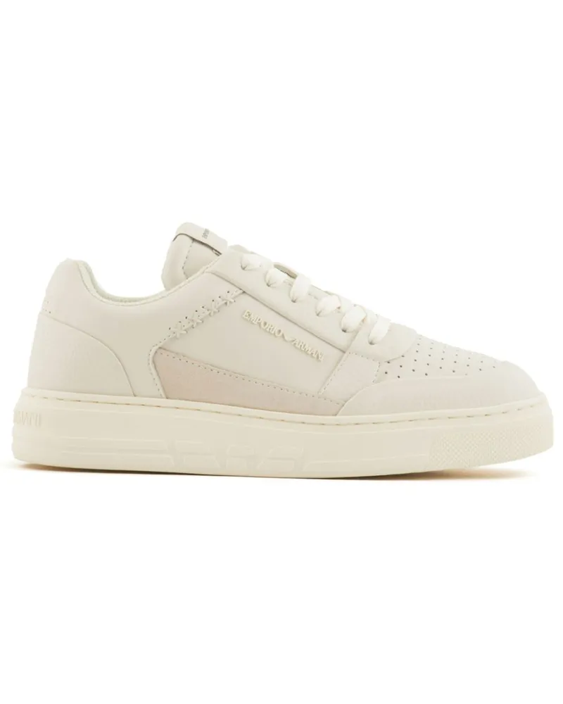 Emporio Armani Sneakers mit Logo-Prägung - Weiß Weiß